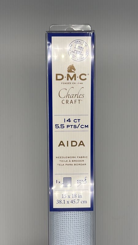 DMC AIDA Cloth 14 CT Light Blue 15x18in