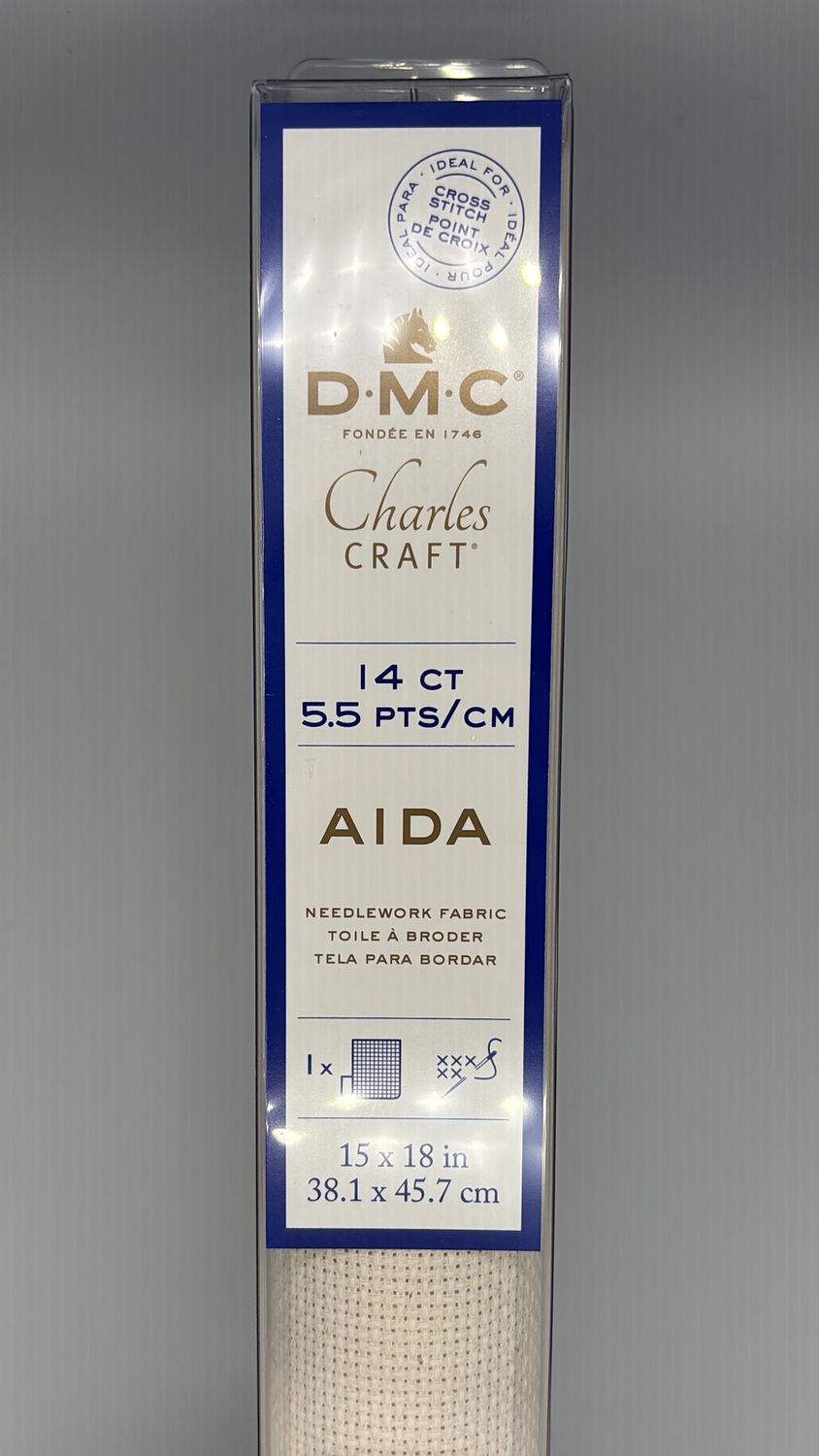 DMC AIDA Cloth 14 CT Natural 15x18in