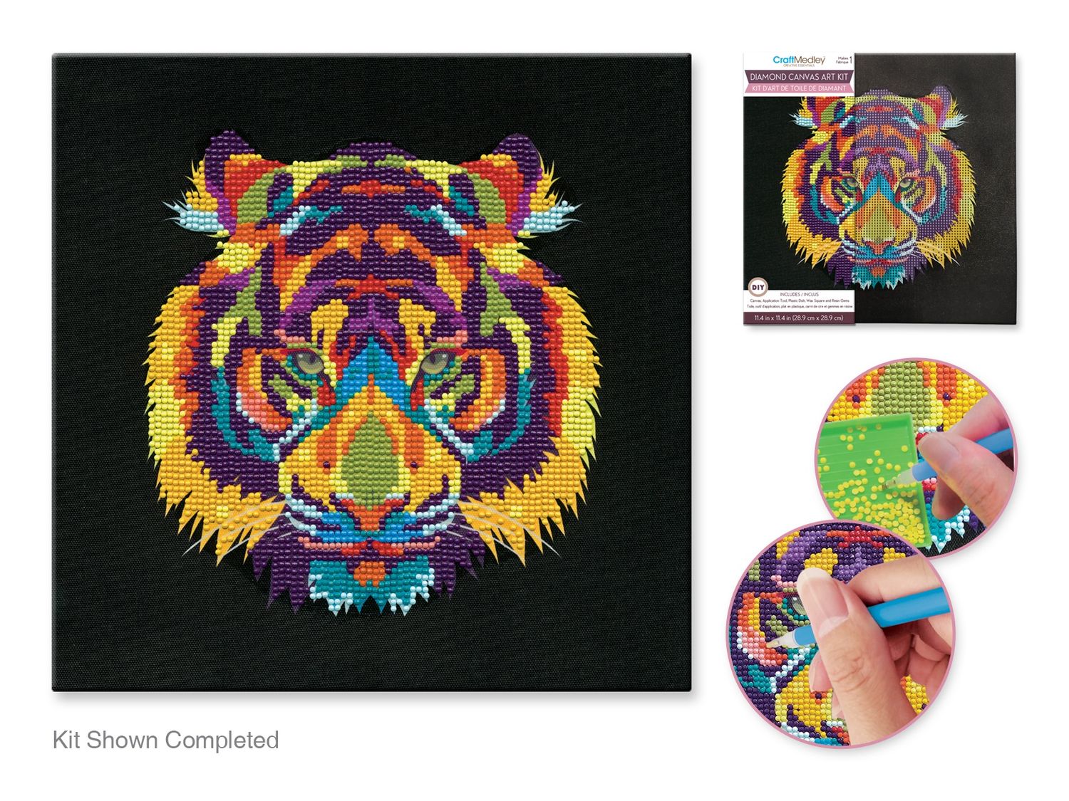 Canvas Diamond Art Kit 11.4" x 11.4" - Asst. Styles