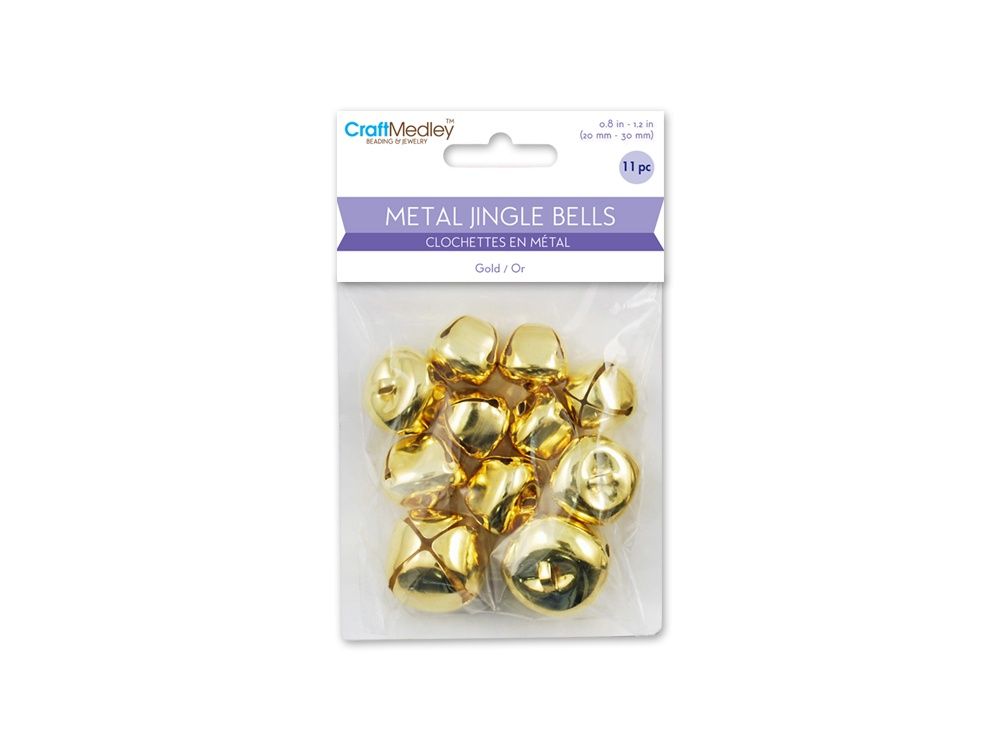 20mm-30mm Metal Jingle Bells, Colour: A) Gold