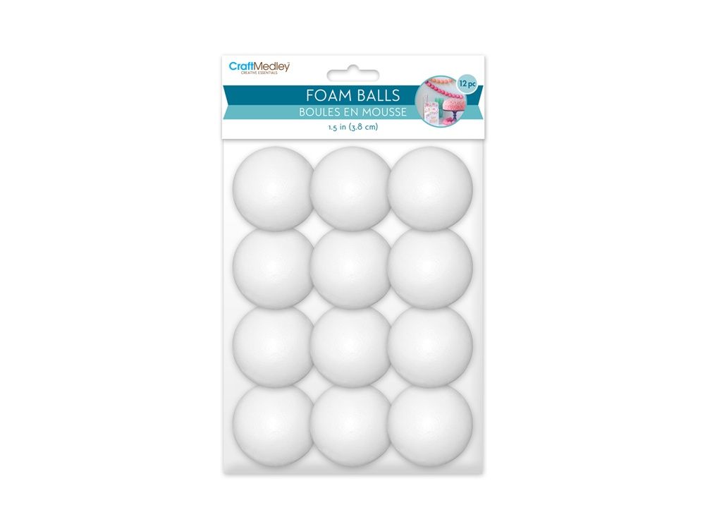12pk Polyfoam Ball: 1 1/2", Colour: -