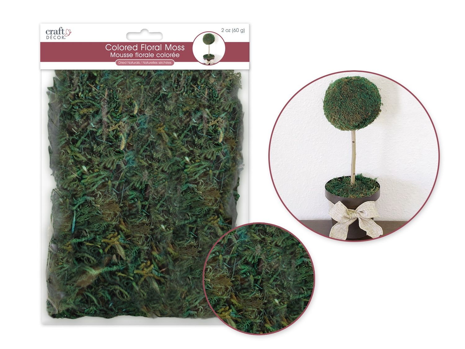 2oz Colored Floral Moss, Colour: B) Wild Moss Green