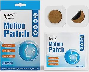 MQ Motion Sickness Patch,30 Count,Non Drowsy Sea Sickness Patches Behind Ear for Cruise Ship Travel, Waterproof Car Sick Patches Fast Acting &amp; Long Last 72H