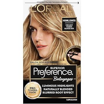 L&#39;Oreal Paris Superior Preference Balayage Kit, Hair Dye for At-Home Highlighting with Pro Toning Mask, Light to Dark Blonde, 1 Kit