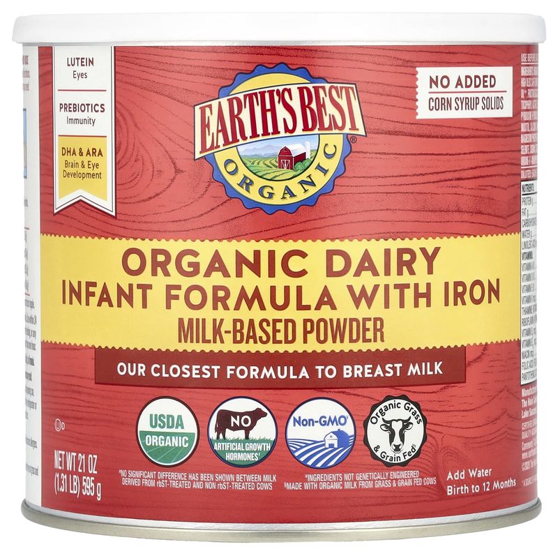 Earth&#39;s Best Organic Infant Formula with Iron