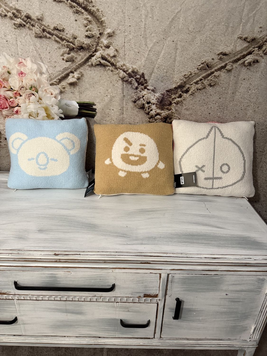 BT21 Line Friends Reversible Cushion Tata &amp; Van