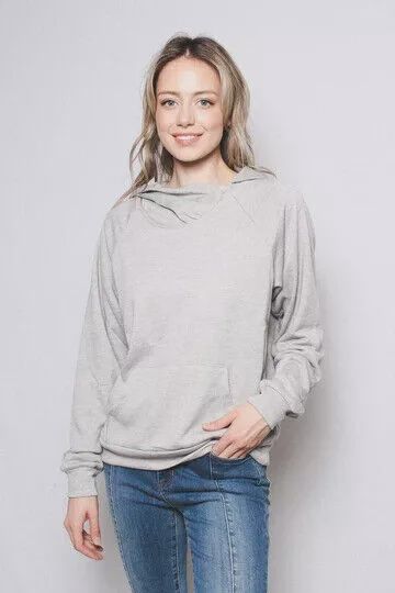 Women&#39;s Long Sleeve Hoodie w/ Front Pocket and &quot;Star of David&quot; Back Print