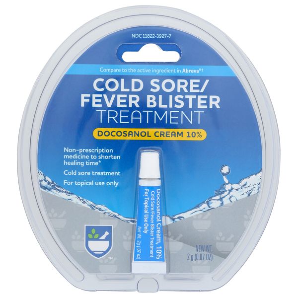 Rite Aid Cold Sore Fever Blister Treatment Docosanol Cream 10% 2 Grams