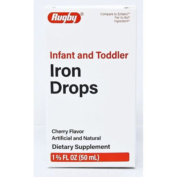 Rugby Infant Toddler Iron Drops Cherry 1 2/3 fl oz