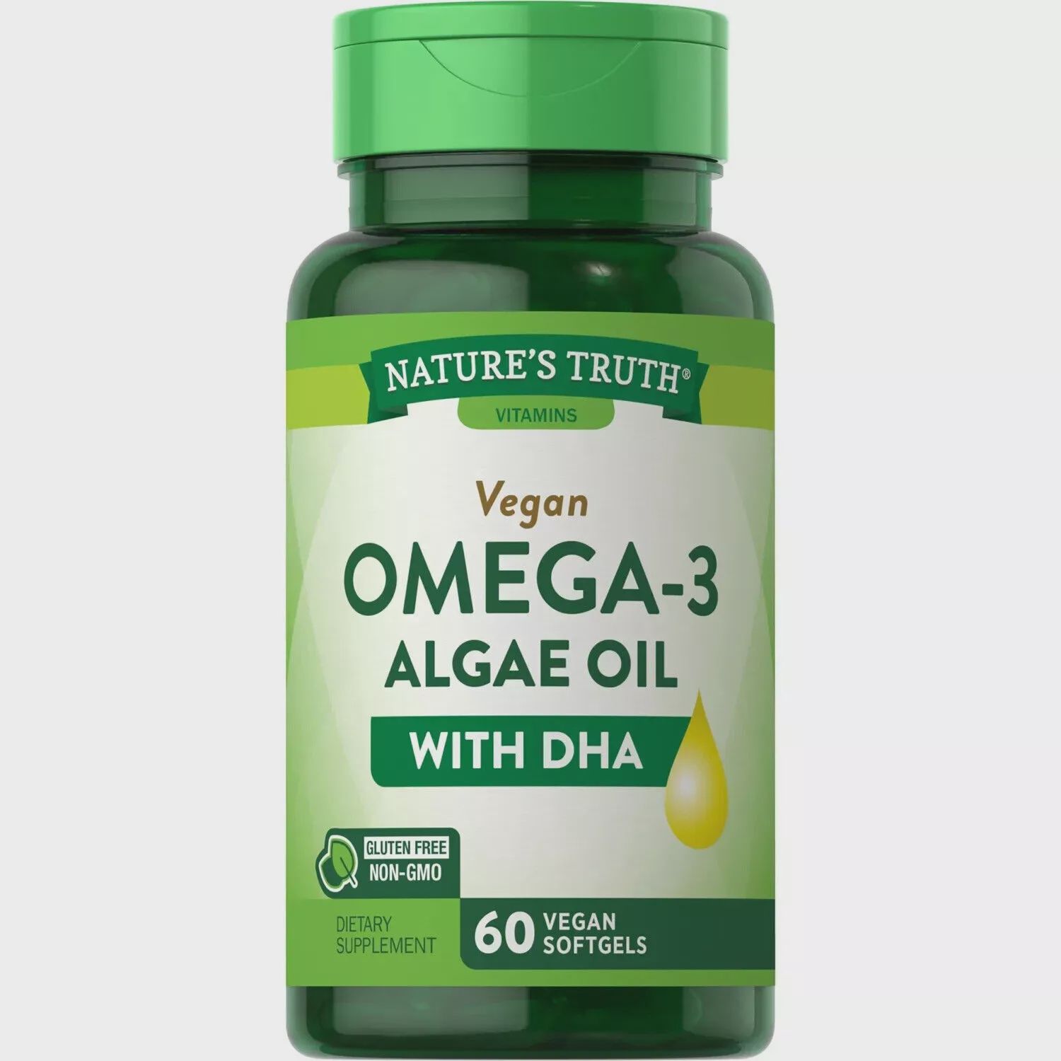 Nature&#39;s Truth Algae Omega-3 Vegan Softgel - 60 ct Exp. 6/2025