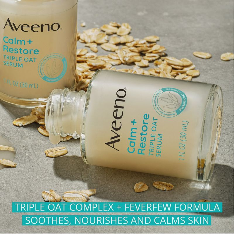 Aveeno Calm &amp; Restore Oat Serum Fragrance Free Sensitive Skin 1 fl oz