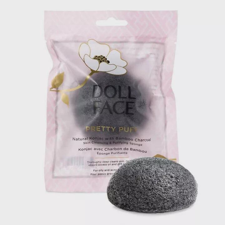 Doll Face Pretty Puff Bamboo Charcoal Natural Konjac Sponge