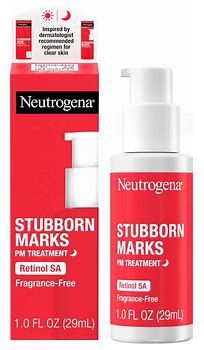 Neutrogena Retinol SA, Stubborn Marks PM Treatment, Face-Exfoliating Treatment to Help Reverse the Look of Post-Acne Marks &amp; Uneven Skin Tone, Non-Comedogenic, PM Treatment, unscented, 1.0 Fl Oz