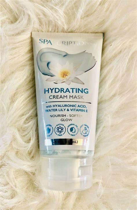 Spa Scriptions Hydrating Cream Mask with Hylauronic Acid, Water Lily and Vit E 5 fl oz