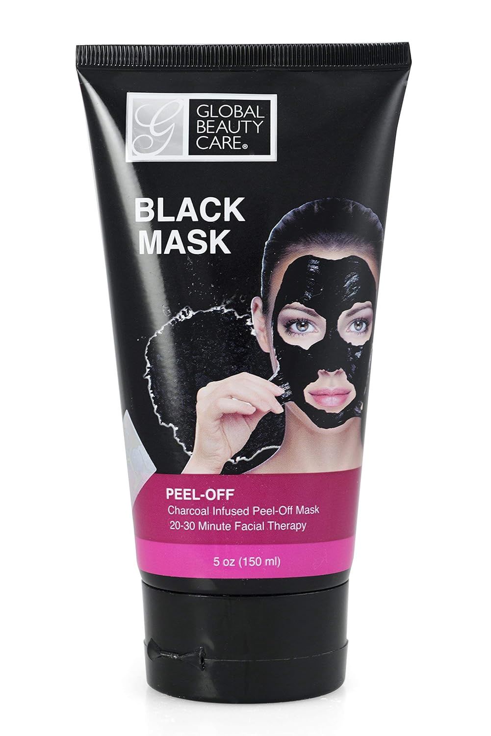 Global Beauty Care 5 oz 150 ml Black Peel-Off Mask: Charcoal Infused Peel-Off Mask