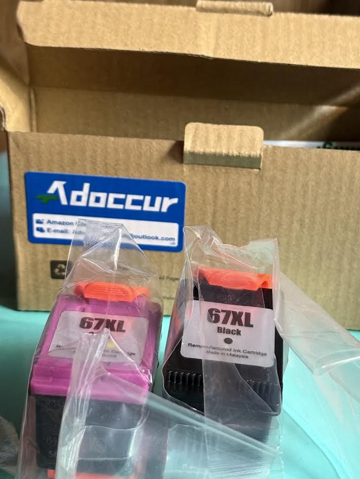 Adoccur 67XL 458 Printer Black and Color Ink Cartridges