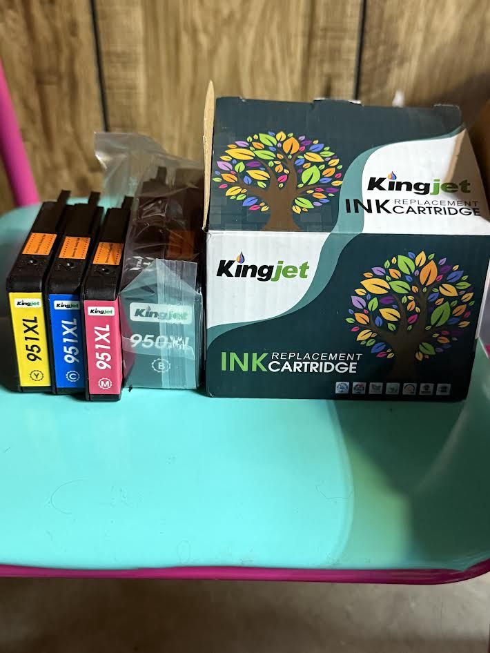 KingJet Replacement Ink Cartridge 950 Xl Black, 951XL Magenta, Yellow and Cyan