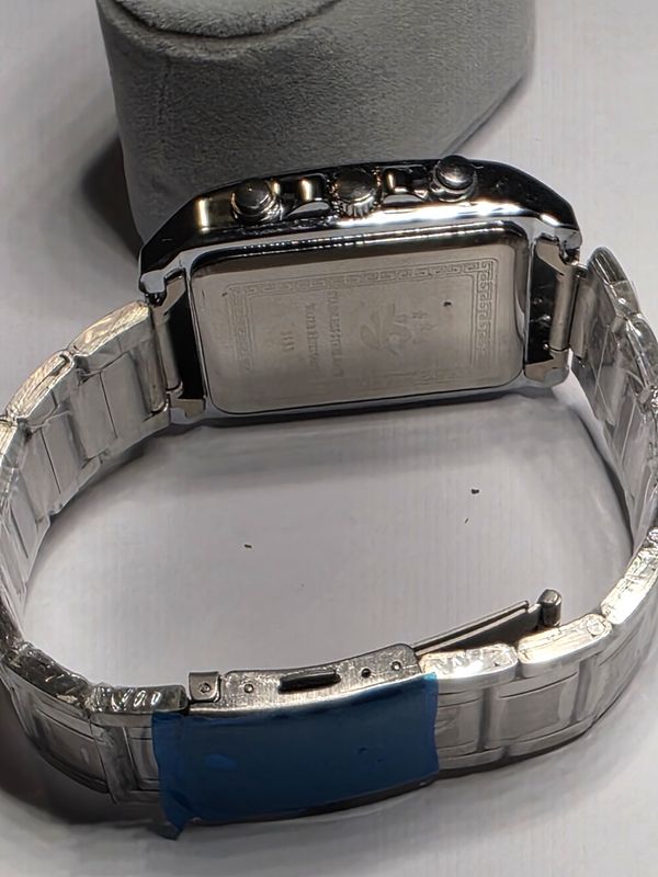 BOSCH Rectangular Chronograph Water Resistant Stainless Quartz Men’s Watch LIKE NEW pre owned