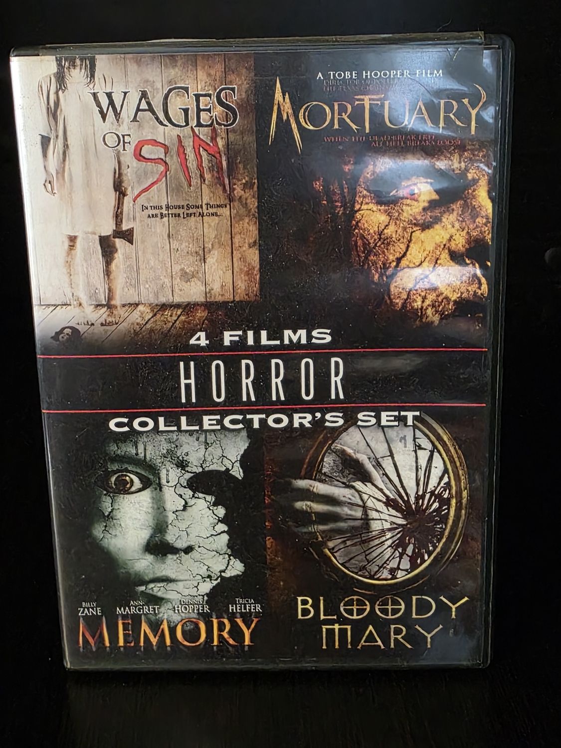 4 Horror Films (DVD) Wages Of Sin Mortuary Memory Bloody Mary Rare Collection per owned