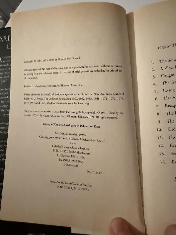 Ordering Your Private World Book by Gordon MacDonald