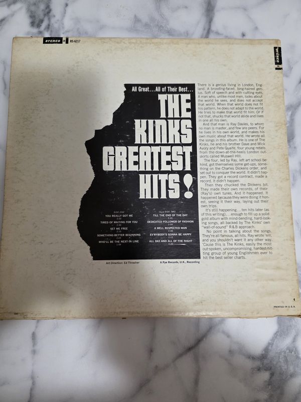 THE KINKS - GREATEST HITS! 1966 REPRISE MONO LP ORIGINAL PRESS R-6217 VINYL EX PRE OWNED