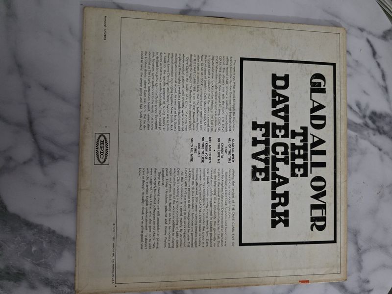 THE DAVE CLARK FIVE Glad All Over Vinyl LP 1964 Epic Records LN 24093 Rock PRE OWNED