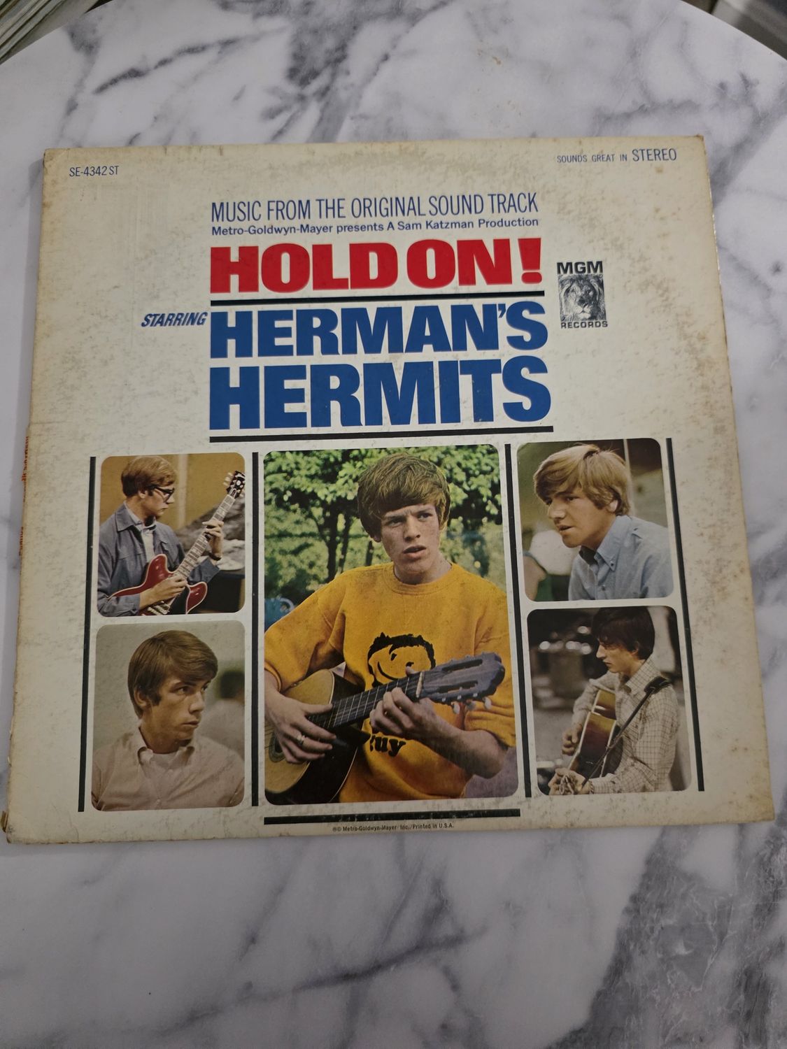 Herman&#39;s Hermits - Hold On! Soundtrack Lp E/SE 4342ST Vinyl 1966 US Mgm Records  PRE OWNED