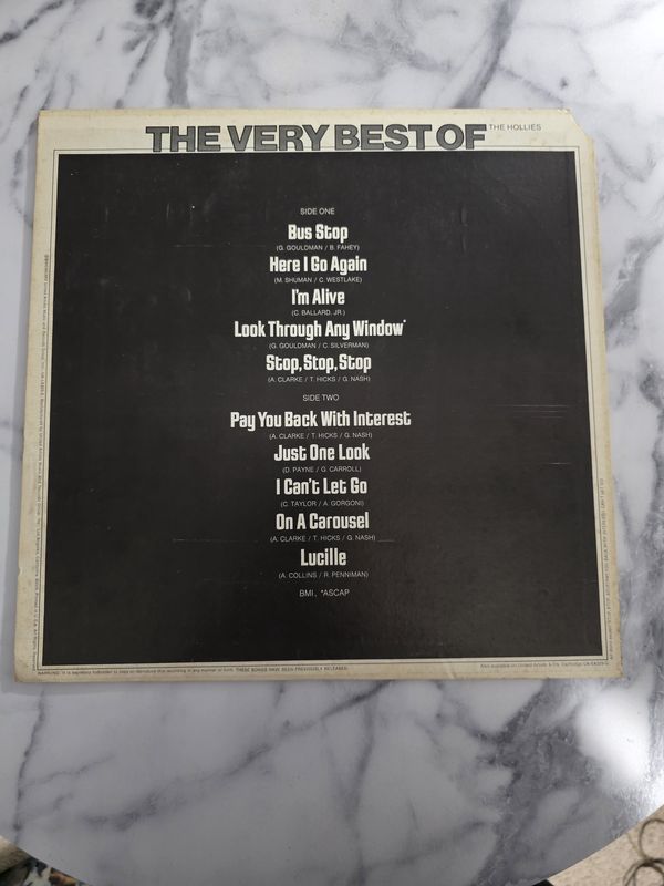 The HOLLIES The Very Best Of The Hollies 1975 UNITED ARTISTS  VINYL PRE OWNED