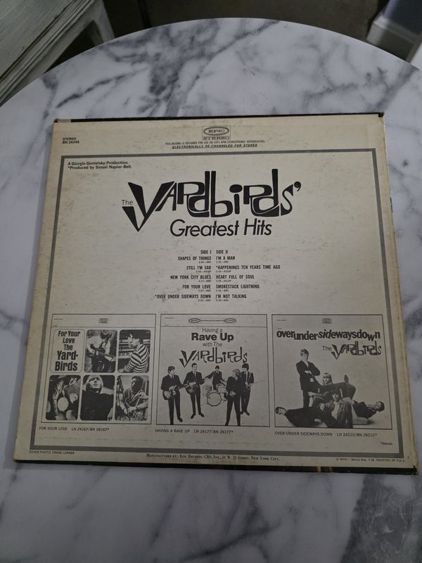 THE YARDBIRDS   GREATEST HITS LP 1967 EPIC BN 26246   FIRST STEREO PRESS VINYL PRE OWNED