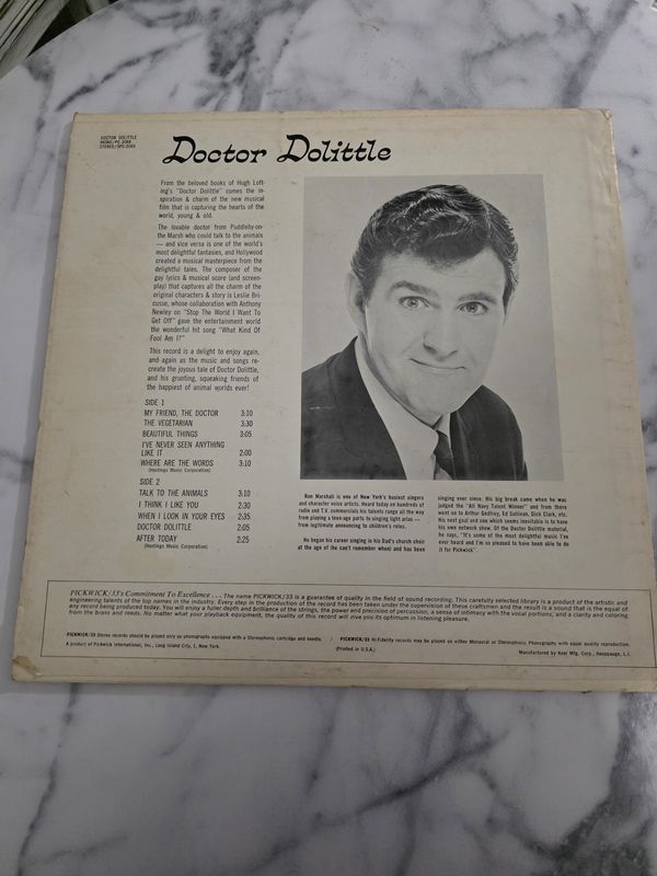 The Great Doctor Dolittle Vintage Vinyl Record LP SPC 3088  PRE OWNED