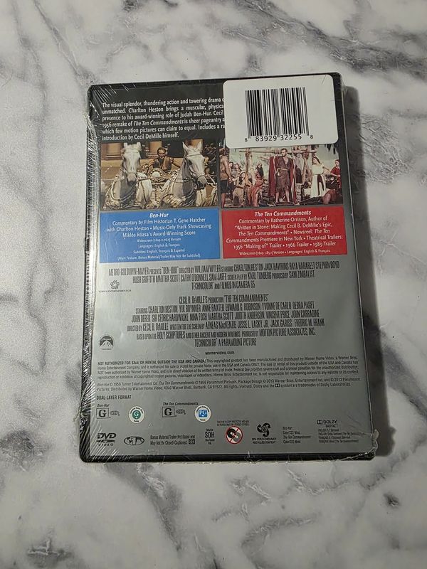 NEW Ben Hur and The Ten Commandments Double Feature DVD Set Classic Movies NEW SEALED