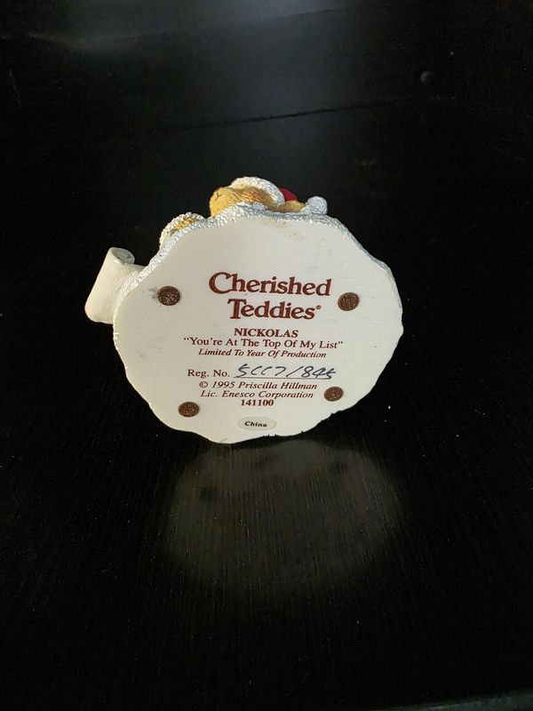 Cherished Teddies Nickolas You're At The Top Of My List 1995 Enesco 141100
