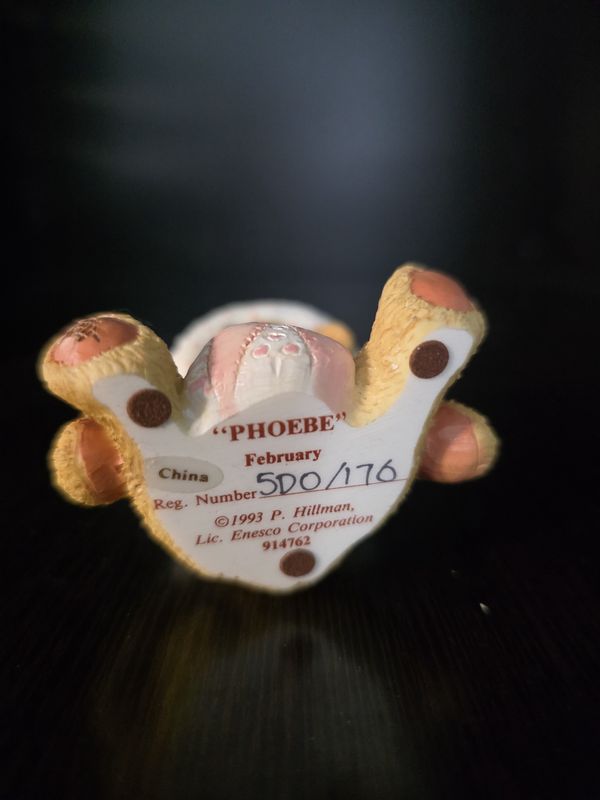 Cherished Teddies Phoebe 1993 - 914762 "Be Mine" February Enesco Figurine PRE OWNED