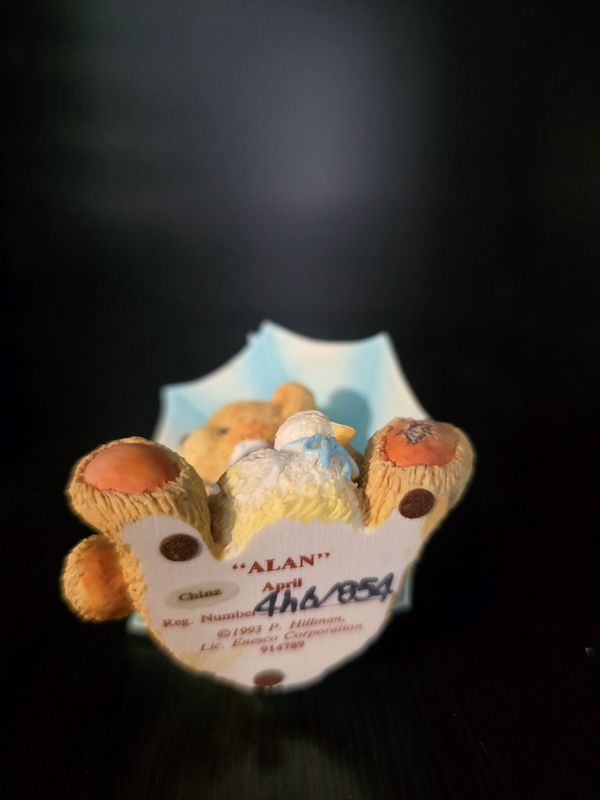 Cherished Teddies ALAN – APRIL #914789 Vintage 1993 PRE OWNED