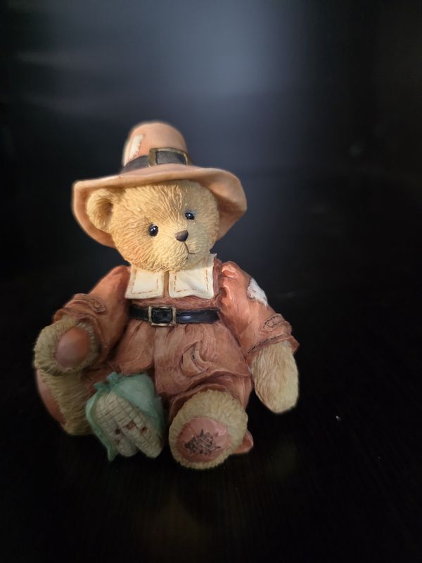 Cherished Teddies MILES 912751 Bear Pilgrim Figurine 1993 Enesco PRE OWNED