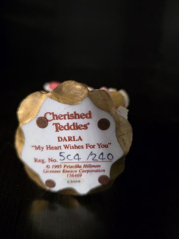 ENESCO Cherished Teddies Darla “ My Heart Wishes For You” Bear Figurine 156469