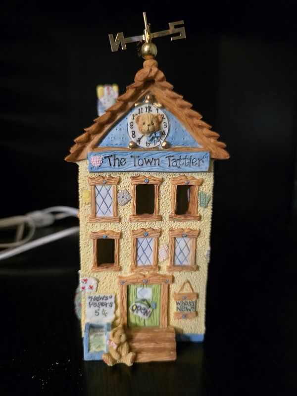 Cherished Teddies 1996 Teddie Bear Town Tattler Night Light Enesco Tested Works PRE OWNED