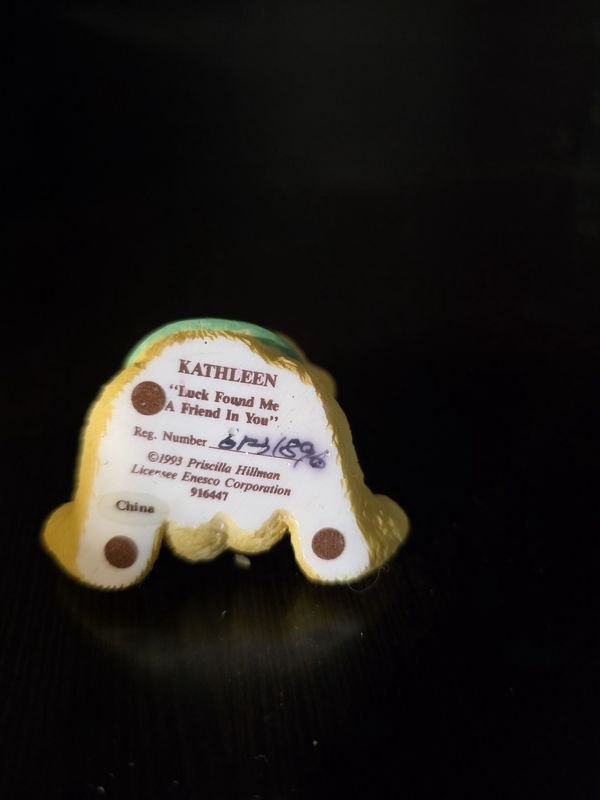 Cherished Teddies KATHLEEN Luck Found Me a Friend in You Figurine 916447 PRE OWNED