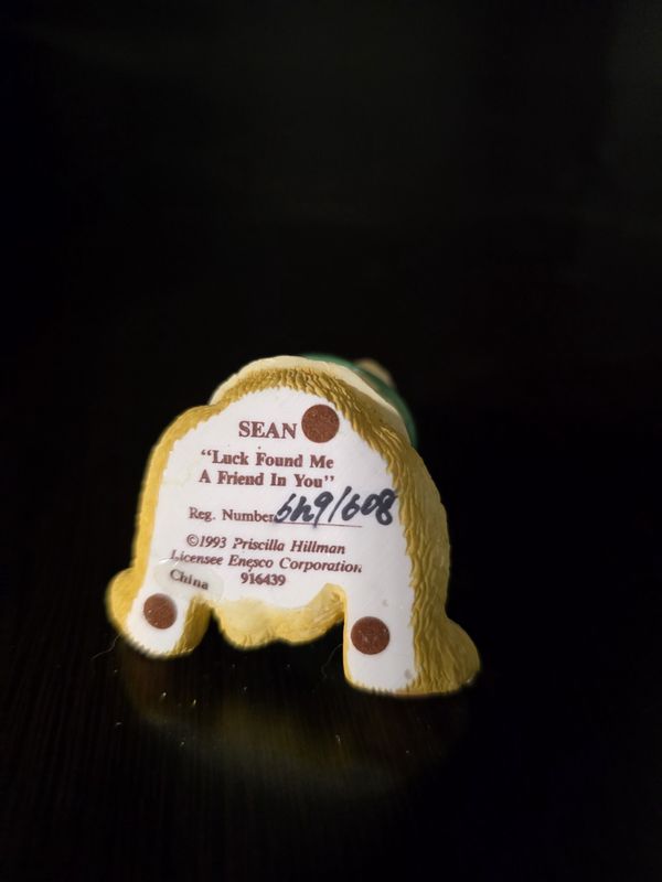 1993 Enesco Cherished Teddies Sean "Luck Found Me A Friend In You" 916439 PRE OWNED