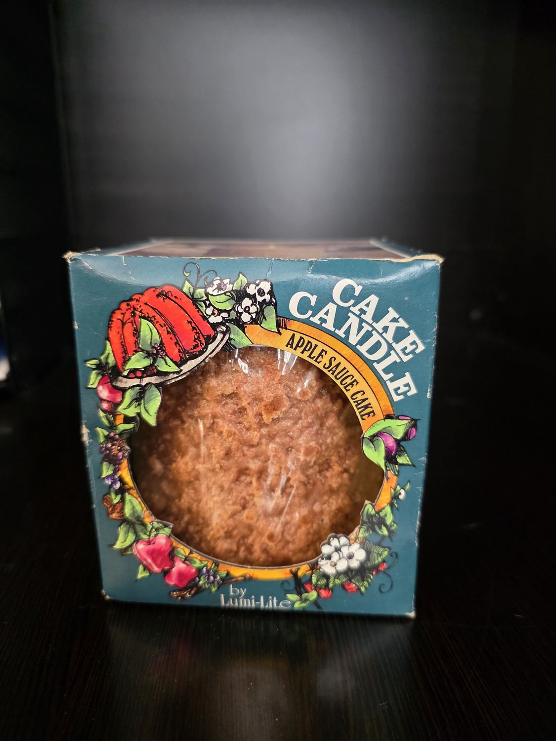 Vintage Apple Sauce Cake Candle By Lumi-Light NOS Five Inch Pillar NIB
