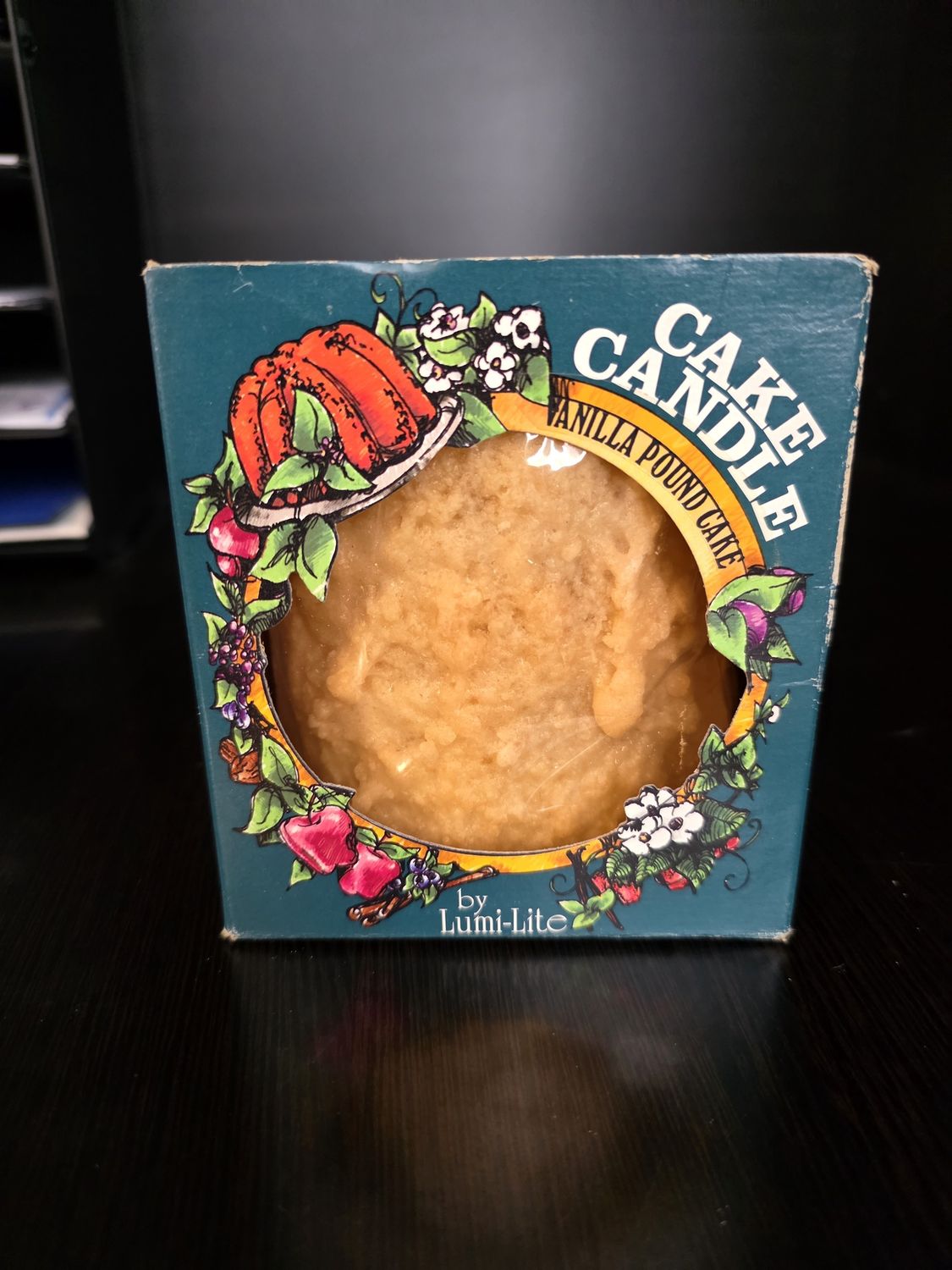 Vintage Lumi-Lite Vanilla Pound Cake Pillar Candle NIB