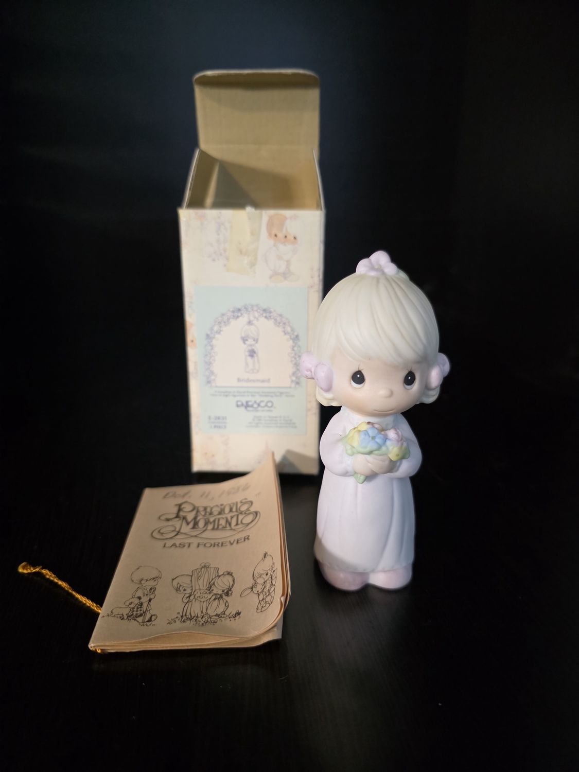 1983 Enesco Precious Moments &quot;Bridesmaid&quot; Porcelain Figurine E-2831 PRE OWNED W/BOX