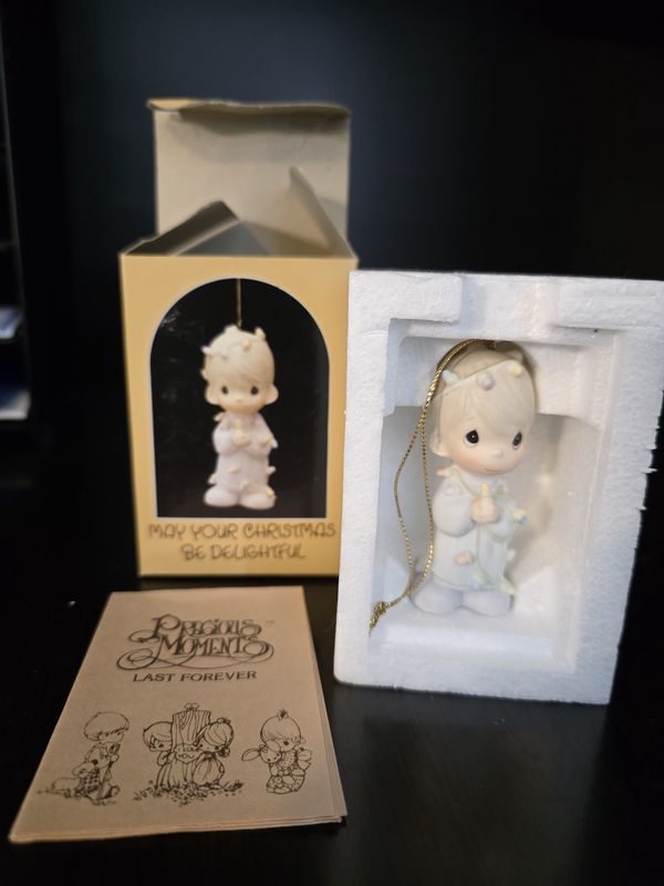 Precious Moments “May Your Christmas be Delightful” Holiday Ceramic Ornament WITH BOX PRE OWNED