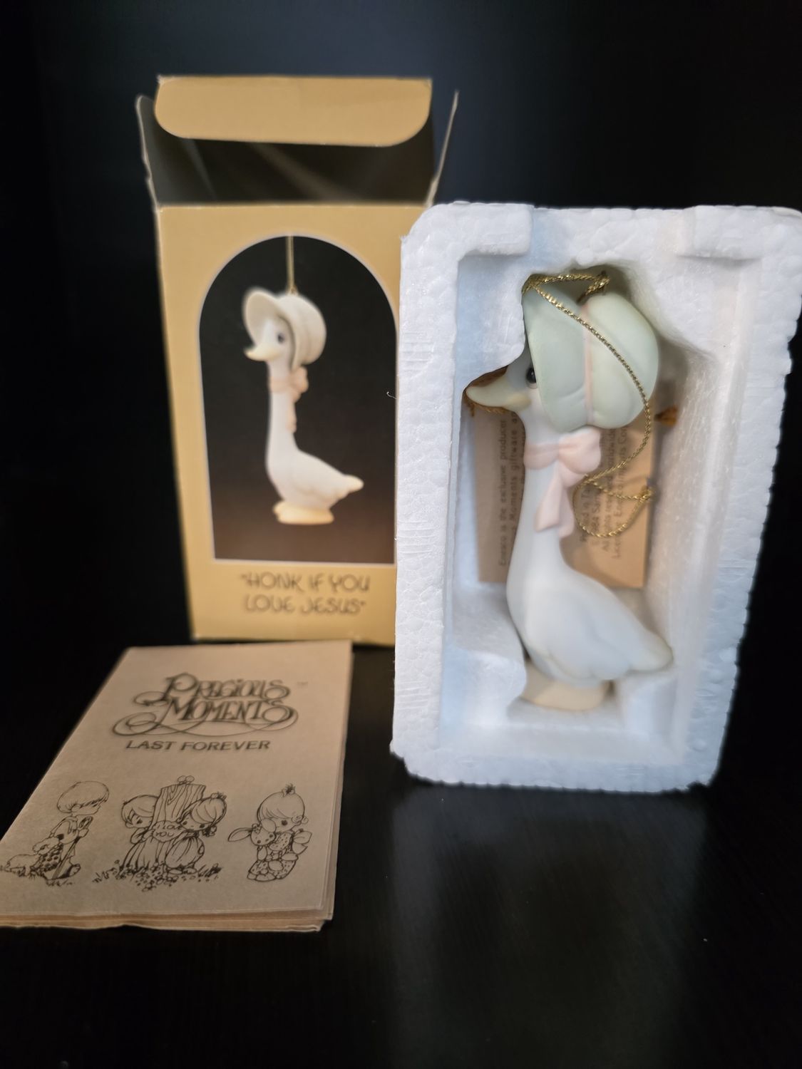 Precious Moments 15857 Honk If You Love Jesus 1985 Vintage Christmas Ornament WITH BOX PRE OWNED