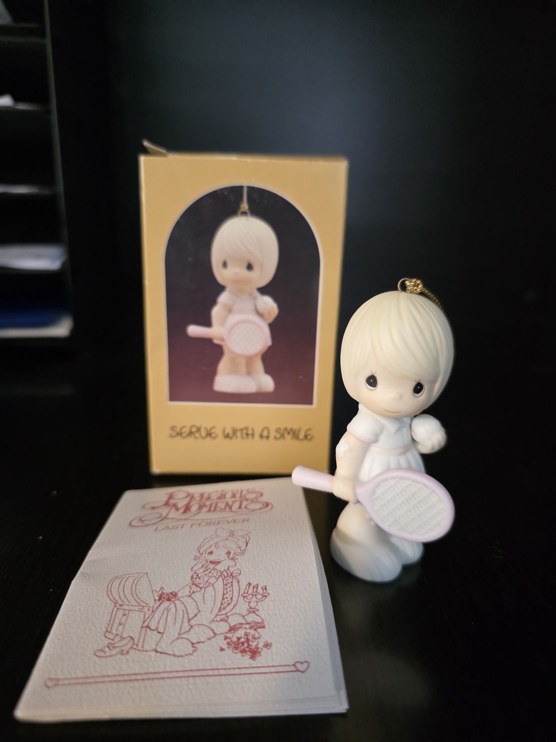 Precious Moments 102458 Serve With A Smile 1986 Enesco Ornament With Box PRE OWNED