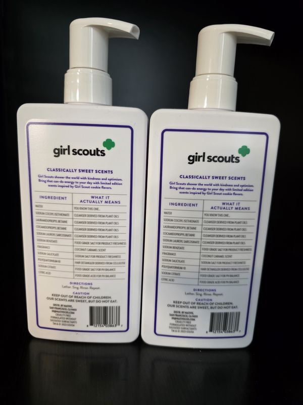 2 Native Limited Edition Girl Scouts Coconut Caramel Cookie Moisturizing Shampoo