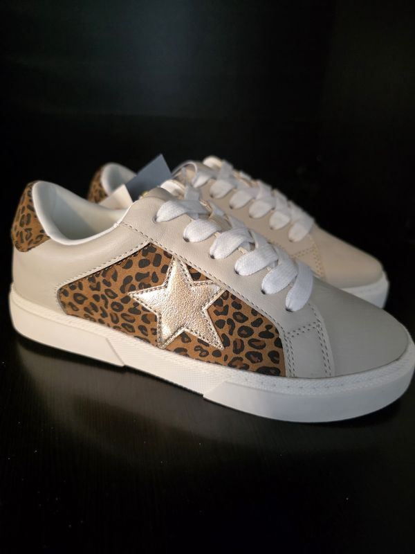 Art Class Kids Kaitlyn Star Court Sneakers Shoes - Brown Leopard - New NO BOX SIZE 3