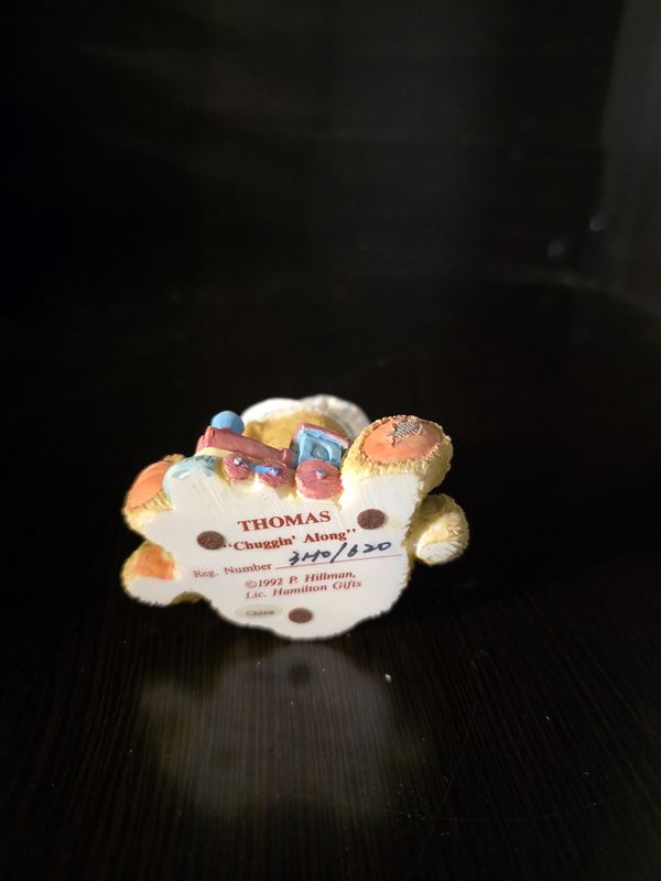 Retired Cherished Teddies Enesco "Thomas Chuggin' Along" 1992 Bear Train PRE OWNED
