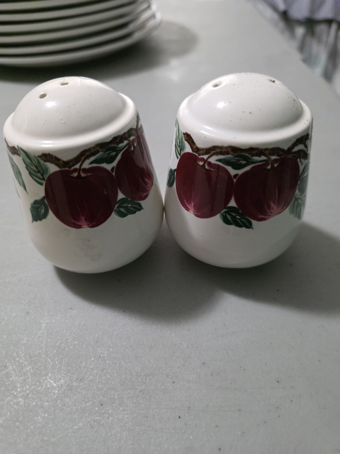 NANCY CALHOUN Bella Roma Apple 3.5” Salt &amp; Pepper Shaker by NANCY CALHOUN PRE OWNED