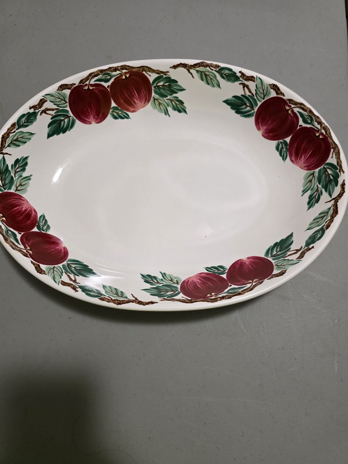 NANCY CALHOUN JAPAN CAFE CLASSICO BELLA ROMA 14&quot; SERVING BOWL APPLES PRE OWNED VINTAGE